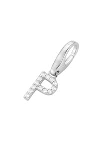 Damen Charm Buchstabe "Buchstabe P, Zirkonia Steine, Silber 925", weiß, Giorgio Martello MILANO, Silber 925 (Sterlingsilber), Charms