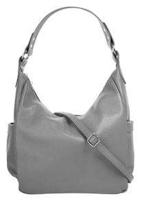 Samantha Look Damen Shopper, grau, Leder, unifarben, Taschen, echt Leder, Made in Italy