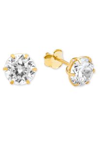 Amor Damen Paar Ohrstecker "2013836", Gelbgold 375, gold, Gelbgold 375, Ohrringe, mit Zirkonia (synth.)