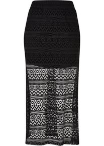 Urban Classics Damen Jerseyrock "Urban Classics Damen Ladies Stretch Crochet Lace Midi Skirt", schwarz, Gr. XS, unifarben, 98% Polyester, 2%