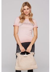 SOCCX Damen Hobo, weiß, Materialmix, unifarben, Taschen, mit 2 offenen Innenfächern