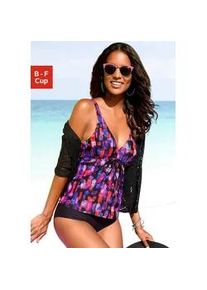 B&uuml;gel-Tankini-Top Lascana "Sensation", Damen, Gr. 44, Cup D, bunt (schwarz, bedruckt), Polyamid, bedruckt, Bikini-Oberteile