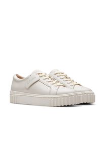 Clarks Damen Schnürschuh "Mayhill Walk", Gr. 42sanftes weiß leather, Leder, casual, Schuhe, Sneaker, Plateausneaker mit modischer Laufsohle