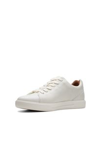 Clarks Herren Schnürschuh "Un Costa Lace", Gr. 45weiß leather, Leder, sportlich, Schuhe, Slipper, Schnürschuh mit herausnehmbarem Fußbett