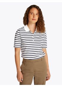Tommy Hilfiger Damen Poloshirt "1985 Regular Fit Pique Premium Polo"breton ecru, schwarz night navy stp, casual, Gr. S, gestreift, Piquu00e9,