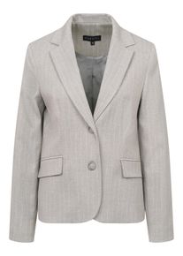 Bugatti Damen Kurzblazer240, grau, casual, Gr. 34, unifarben, 63% Polyester, 34% Viskose, 3% Elasthan, Blazer, mit Streifen