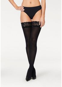 Lascana Halterlose Feinstrümpfe schwarz Gr. 40/42 für Damen. Mit Spitze. Nachhaltig.