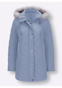 sheego Gro&szlig;e Gr&ouml;&szlig;en Steppjacke mit abnehmbarer Kapuze, taubenblau, Gr&ouml;&szlig;e 56 - Damen