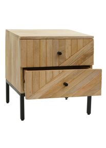 Mendler Nachttisch HWC-L95, Kommode Beistelltisch Nachtschrank Schrank, Schublade Mango-Holz 51x45x40cm MVG- 103181