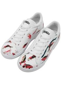 Sneaker DOGO "Ace Low-Top Sneaker Koi World Damen Sneaker", Damen, Gr. 40, Normalschaft, wei&szlig;, Lederimitat, Schuhe Sneaker, Handgefertigt