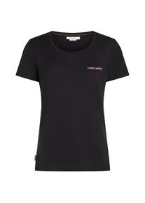Icebreaker Merino150 TecLite S/S Scoop IB Wordmark Merinoshirt Damen (Gr S |schwarz)