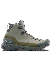 Wanderschuhe Salewa Puez Leather Mid PTX Herren (Gr 42,5 |grau/oliv |wasserdicht)