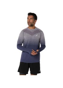 asics Herren Langarmshirt "SEAMLESS LS TOP"lavender grau, indigo fog, sportlich, Gr. XL, Web, Obermaterial: 53% Polyester, 47% Nylon, Shirts