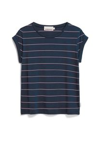 armedangels Jilaana Fine Stripes T-Shirt Damen (Gr XL |blau)