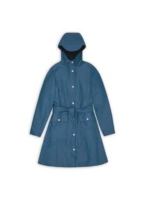 RAINS Curve Long Jacket W3 Regenjacke Women (Gr L |blau |wasserdicht)