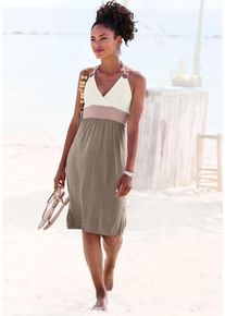 Beach Time BEACHTIME Strandkleid mehrfarbig Gr. 34 für Damen. Mit V-Ausschnitt. Figurbetont