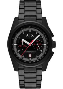 Armani Exchange Herren Chronographschwarz, Armbanduhren, Quarzuhr, Armbanduhr, Herrenuhr, Edelstahlarmband, Tag, Stoppfunktion