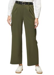 Zero Damen Cargohose "Zero Cargohose mit Gürtel 30 Inch"deep depths, casual, Gr. 36, unifarben, Stoff, Obermaterial: 96% Polyester, 4% Elastan.