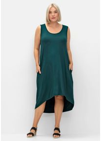 Große Größen Kleid mit Taschen, im Vokuhilaschnitt Gr. 44 blau von sheego für Damen