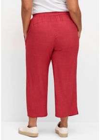 Große Größen Weite Hose mit Schlupfbund, knöchelfrei Gr. 58 rot von sheego für Damen