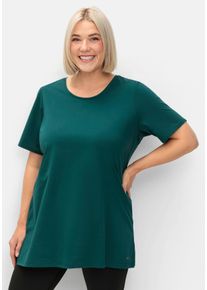 Große Größen Langes Sportshirt in leicht taillierter Form Gr. 44/46 blau von sheego für Damen