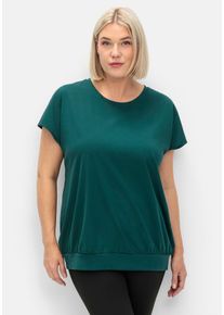 Große Größen Sportshirt mit breitem Bund und Cut-out hinten Gr. 40/42 blau von sheego für Damen