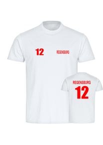 multifanshop Kinder T-Shirt - Regensburg - Trikot Nummer 12 - Druck rot - Kind