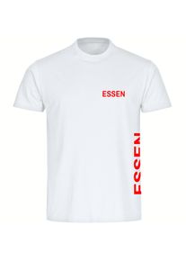 multifanshop Kinder T-Shirt - Essen - Brust & Seite - Druck rot - Kind