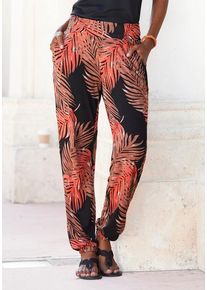 Lascana Strandhose mehrfarbig Gr. 34 für Damen. Mit Allover-Druck. Figurumspielend