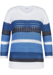Anna Aura - Rundhals-Pullover mit 3/4-Arm, weiss, Gr. 54 / XXL - Baumwolle