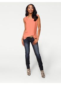 Heine Damen Shirttop, orange, Gr. 42, unifarben, 95% Viskose, 5% Elasthan, Webware:100% Viskose, Tops
