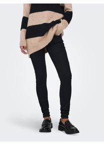 Only Damen Skinny-fit-Jeans "ONLROYAL REG VIS BUT SK DNM PIM", schwarz, modisch, Gr. M, unifarben, Denim/Jeans, Obermaterial: 69% Baumwolle, 29%
