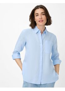 Brax Damen Kurzarmbluse "Style VICKI", blau, Gr. 38, 100% Leinen, Blusen