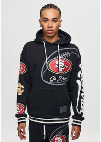 Recovered Herren Kapuzensweatshirt "NFL 49ERS Go Niner", schwarz, casual, Gr. XL, bedruckt, 100% Baumwolle, Sweatshirts, mit klassischem Print