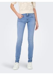 Only Damen Skinny-fit-Jeans "ONLROYAL REG VIS BUT SK DNM PIM", blau, modisch, Gr. M, unifarben, Denim/Jeans, Obermaterial: 69% Baumwolle, 29%