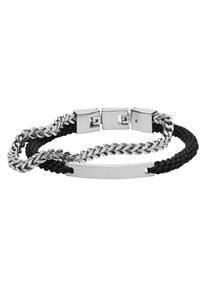 Fossil Armband "VINTAGE CASUAL, JF03325040", Edelstahl-Nylon, schwarz, Edelstahl, Nylon, Armbänder