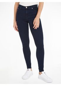 Tommy Jeans Damen Skinny-fit-Jeans "Nora Mid Rise Skinny Fit", blau, casual, Gr. 24, unifarben, Denim/Jeans, Obermaterial: 91% Baumwolle, 7%