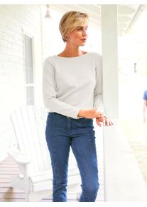 Heine Damen Strickpullover "Pullover", weiß, Gr. 36, unifarben, 100% Baumwolle, Pullover