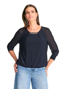 Damen Shirtbluse "HERMANN LANGE Collection Blusenshirt Fiona", blau, Gr. 46, HERMANN LANGE Collection, 100% Polyester, Blusen
