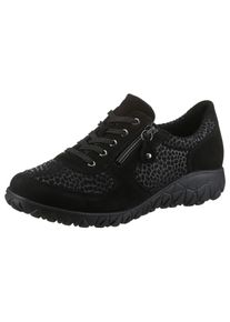 Waldläufer WALDLÄUFER Damen Schnürschuh "HAVY-Soft", Gr. 4, schwarz, Nubukleder, Textil, sportlich, Schuhe, Freizeitschuh, Halbschuh, Komfortschuh mit