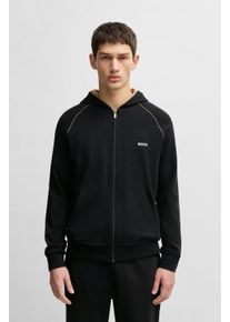 BOSS Herren Kapuzensweatjacke "Mix&Match Jacket H", Gr. M, schwarz, Sweatware, Obermaterial: 95% Baumwolle, 5% Elasthan, casual, Sweatjacken, mit