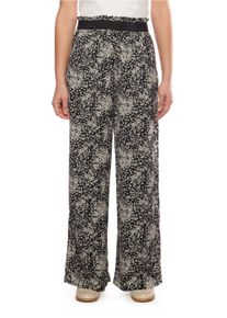 Damen Stoffhose, schwarz, casual, Gr. 29, Le Temps Des Cerises, 100% Leinen, Hosen, mit modischem Allover-Muster