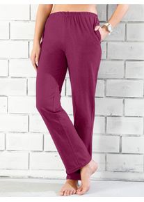 Damen Homewearpants, lila, Gr. 42, unifarben, 100% Baumwolle, Hosen