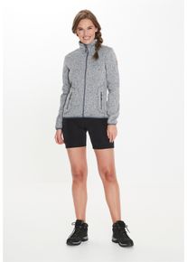 WHISTLER Damen Fleecejacke "SAMANI", grau, sportlich, Gr. 44, meliert, 100% Polyester, Jacken, aus schnell trocknendem Funktionsmaterial