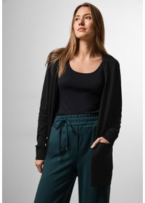 Cecil Damen Cardigan, schwarz, casual, Gr. XS, unifarben, Web, Stoff, 60% Baumwolle, 40% Viskose, Strickjacken, Feinstrick