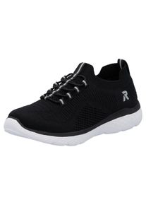 RIEKER SPORT Damen Slip-On Sneaker, Gr. 38, schwarz, Textil, sportlich, Schuhe, Slipper, Freizeitschuh, Schlupfschuh mit Elastik-Einstieg