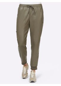 Heine Damen Jogger Pants, grün, Gr. 38, unifarben, 100% Polyester, Hosen