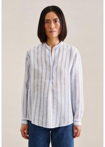 Seidensticker Damen Klassische Bluse "Schwarze Rose", blau, Gr. 38, unifarben, 100% Leinen, Blusen, Tunika Garnfärber