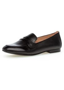 Gabor Damen Loafer, Gr. 36, schwarz, Nappaleder, elegant, Schuhe, Slipper, Business Schuh mit Zierriegel und Blockabsatz