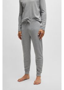 BOSS Herren Pyjamahose "Waffle Pants Cuf", Gr. L, grau, Jersey, Obermaterial: 60% Baumwolle, 40% Polyester, casual, Hosen